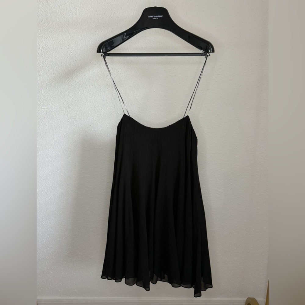 Saint Laurent Silk Mini Black Dress
